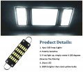 Awalited 44mm White Led Loop Festoon Light 20-smd 4014 Chip Rigid Bulbs For Car Interior Dome Map Door Courtesy Lights 211-2