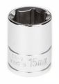 W38215 3 8 In Drive 15mm 6 Point Socket Chrome Vanadium Alloy Steel With Polished Nickel Plated Finish 