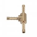 X Autohaux 3 Pcs 4mm 0 16 Brass Car Barb Hose Fitting T Shape Way Connector For Joiner Air Water Fuel Gas