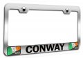 Conway Irish Chrome Metal License Plate Frame Tag Holder Heavy Duty Steel Weatherproof Universal Fit For Us And Canada Vehicles