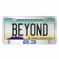Ipick Image Made For Ford Mustang 2 3l Ecoboost In Blue Dual Logo 3d Embossed Letters On Mirror Chrome Metal License Plate