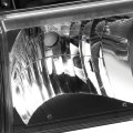 Black Houisng Amber Side Headlight Head Lamps Tool Kit Compatible With Ford F-150 F-250 F-350 Bronco 87-91