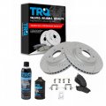 Front Performance Brake Pad And Rotor Kit With Chemical Ceramic For 2007 2012 Nissan Sentra Bka21369 G Coated 