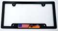 Usa Germany Black Plastic Car License Plate Frame W Domed Decal Insert Flag