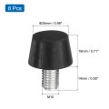 8pcs Thread Adjustable Levelling Feet 0 98 X 71 Rubber Furniture With M10 14mm Studs For Table Chair Floor Protector Black