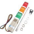 Baomain Industrial Signal Light Column Led Alarm Square Tower Indicator Continuous Warning Buzzer Red Green Yellow Ac 110v