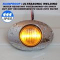 Ledvillage Pack Of 10 3 Inch Smoked Lens Amber Led Oval Side Marker Light Sleeper Panel With Chrome Bezel For Pickup Boat