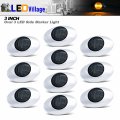 Ledvillage Pack Of 10 3 Inch Smoked Lens Amber Led Oval Side Marker Light Sleeper Panel With Chrome Bezel For Pickup Boat
