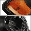 Factory Style Headlights And Driving Fog Lamps Set Compatible With Ford Escape 08-12 Driver Passenger Side Black Housing Amber