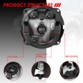 Factory Style Headlights And Driving Fog Lamps Set Compatible With Ford Escape 08-12 Driver Passenger Side Black Housing Amber