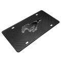 Ford Mustang 3d Real Carbon Fiber Chrome Metal Logo On Black License Plate Official Licensed