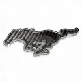 Ford Mustang 3d Real Carbon Fiber Chrome Metal Logo On Black License Plate Official Licensed