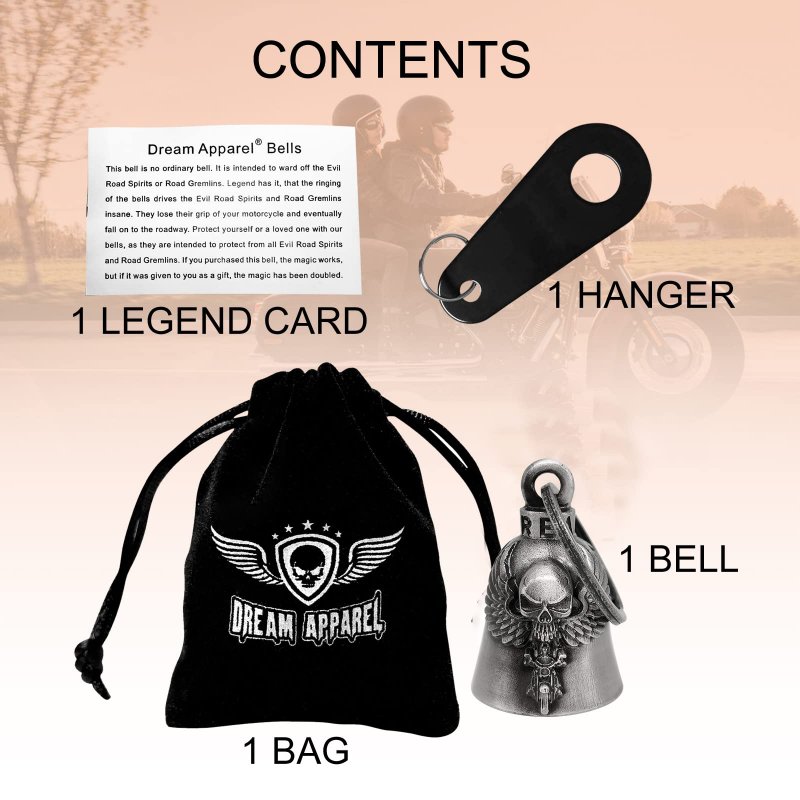 Colorful Motorcycle Bell With Hanger For Biker Good Luck Bells Accessories Key Chain
