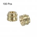 Uxcell Knurled Insert Nuts 100pcs M1 X 1 5mm L 2mm Od 3d Printing Brass Female Threadeds Heat Set Insert Embedment
