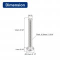 Uxcell 304 Stainless Steel Machine Screws 100pcs M1 6x14mm Slotted Drive Pan Head Screw Bolts