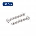 Uxcell 304 Stainless Steel Machine Screws 100pcs M1 6x14mm Slotted Drive Pan Head Screw Bolts