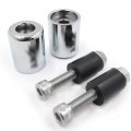 Httmt Mt220-012- Bar Ends Zxr Chrome Rubber Compatible With 2006-2012 Kawasak Ninja 650r Ex650r