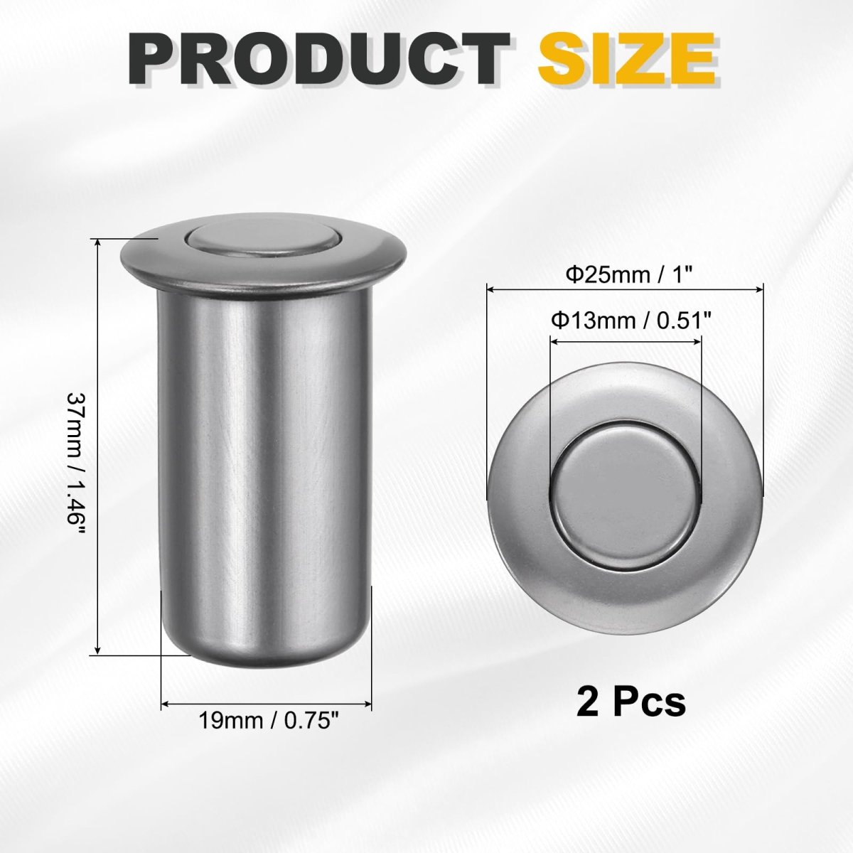 2pcs 13mm 0 51 Door Latch Dust Protector 201 Stainless Steel Dust-proof Security Sliding Lock Inserts Barrel Bolt Accessories