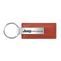 Jeep Wrangler Brown Leather Key Chain