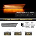 Vipmotoz Full Led Strip Front Side Marker Lights Fender Parking Lamps Compatible With 2001-2004 Nissan Xterra Chrome Housing