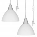Dewenwils Plug In Pendant Light Hanging With 15ft Clear Cord On Off Switch Frosted Plastic White Shade Ceiling For Living Room 