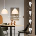 Dewenwils Plug In Pendant Light Hanging With 15ft Clear Cord On Off Switch Frosted Plastic White Shade Ceiling For Living Room