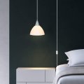 Dewenwils Plug In Pendant Light Hanging With 15ft Clear Cord On Off Switch Frosted Plastic White Shade Ceiling For Living Room