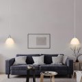 Dewenwils Plug In Pendant Light Hanging With 15ft Clear Cord On Off Switch Frosted Plastic White Shade Ceiling For Living Room