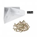 Uxcell 10pcs Angle Corner Brackets 38mm X Cold Rolled Steel Braces Joining Support With Screws For Desk Bed Edge White
