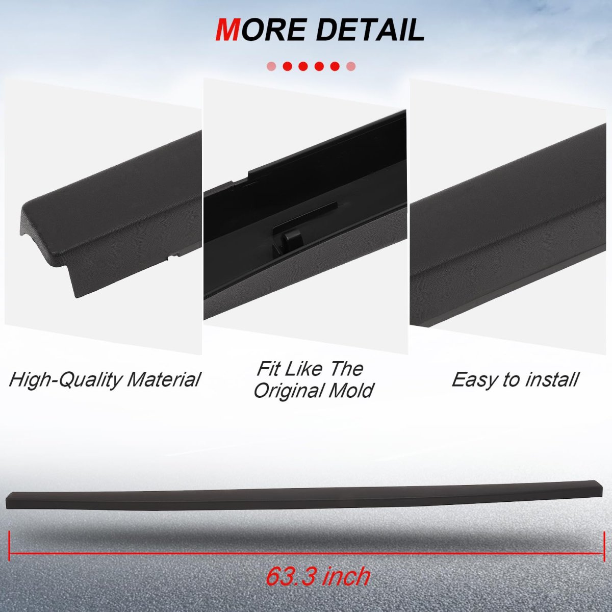 Tailgate Molding Cap Protector For Ford F150 2004 2008 Black Textured Abs Plastic Top Cover Replacement Part Number Astg