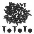Uxcell 50pcs Black Vehicle Car Plastic Rivets Trim Fastener Door Clips For 6mm Hole