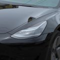 Qiosreui Front Headlight Eyebrow Trim Cover For Tesla Model 3 Y 2017-2022 Headlamp Precut Eyelid Vinyl Smoke Tint Protection