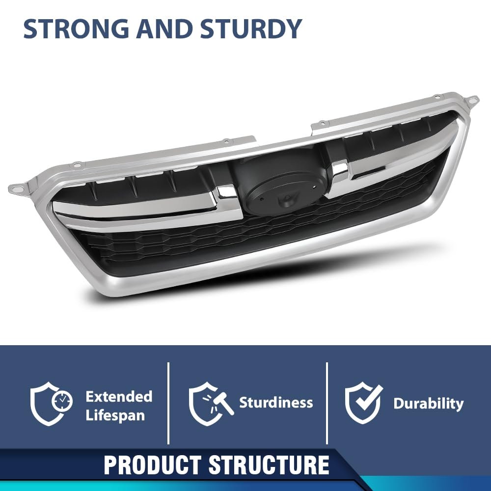 Front Bumper Upper Grille W Chrome Tirm For Subaru Impreza 2012-2014 91122fj010 Su1200145