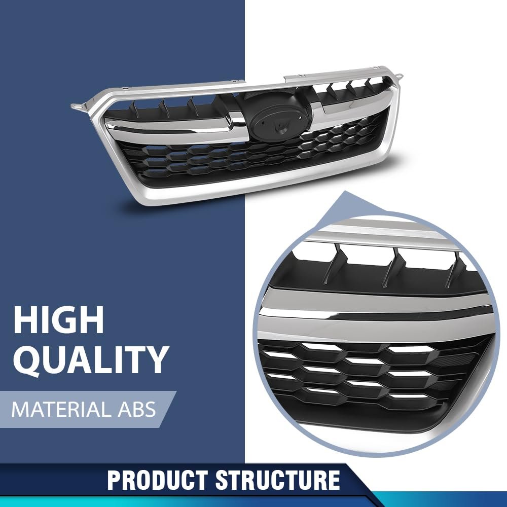 Front Bumper Upper Grille W Chrome Tirm For Subaru Impreza 2012-2014 91122fj010 Su1200145