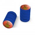 Scooby Snacks Aluminum Valve Stem Caps For Motorcycle And Bicycle Tires Blue Resin Topped Rim Wheel Covers 2 Piece Set Schrader
