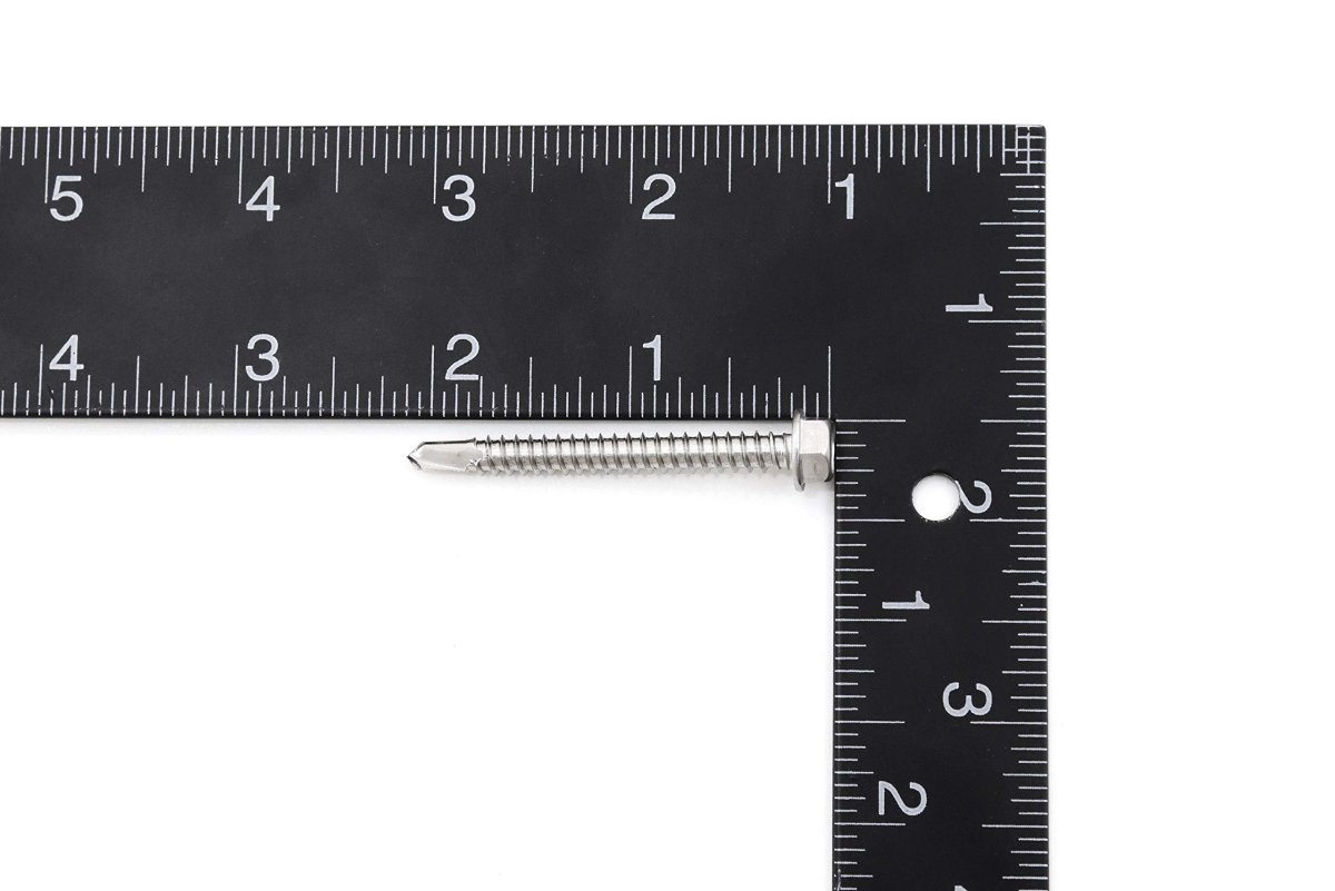 10 Marine Hex Head Self Drilling Screws Number 12 X 2 In 305 Stainless Steel Corrosion Resistant For Wood Metal And Plastics
