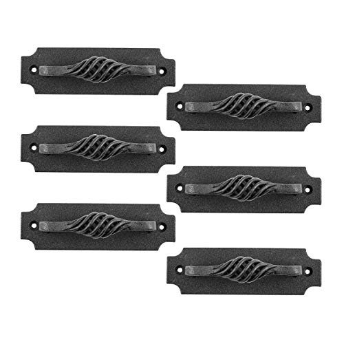 Renovators Supply Manufacturing Kitchen Cabinet Handles 5-1 4 In Black Wrought Iron Birdcage Design Pulls With Mounting