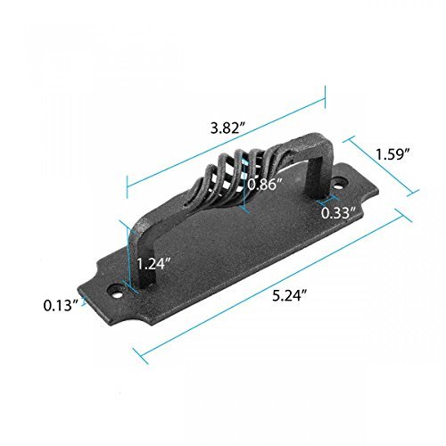 Renovators Supply Manufacturing Kitchen Cabinet Handles 5-1 4 In Black Wrought Iron Birdcage Design Pulls With Mounting