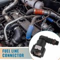 X Autohaux 2pcs Car 3 8 Fuel Line Quick Connector Nylon Hose Pipe Release 90 Degree Female Connect For To 5 16 Id Tubing