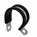Uxcell 26mm Dia Epdm Rubber Lined P Clips Cable Hose Pipe Clamps Holder 5pcs