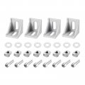 Uxcell 4set Inside Corner Bracket Gusset Kits 38x38x35mm 4040 Angle Connector For Series Aluminum Profile Silver 8 X T-slot