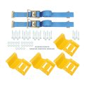 1 Pack Wheel Chock Tie-down Kit 4 Yellow E-track Chocks And 2 Blue E Track Ratchet Straps 7 5 Feet Replacement For Off-road