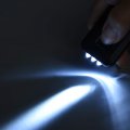 Uxcell Mini Led Keychain Flashlight Torch Solar Energy Power Black With Hook For Camping Hiking