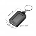 Uxcell Mini Led Keychain Flashlight Torch Solar Energy Power Black With Hook For Camping Hiking