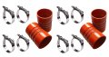 Torque 4pcs Silicone Cac Charge Air Cooler Hump Hose Boot Set X 6 With T-bolt Clamps 4 Inch Id Turbo Intake And Intercooler Kit 