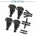 Acropix Front Windshield Washer Nozzles Kit Fit For Ford Taurus Pack Of 4 Black