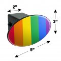 Rainbow Pride Gay Lesbian Contemporary Oval Tow Trailer Hitch Cover Plug Insert
