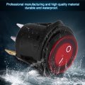 Qiilu 12v Rocker Switch 2pcs 20a 3pin Red Led Light Car Auto Boat Round On-off Toggle Spst Circuit Waterproof 3 4 20mm Hole