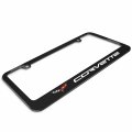 Ipick Image Made For Chevrolet Corvette C6 Black Metal License Plate Frame