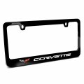 Ipick Image Made For Chevrolet Corvette C6 Black Metal License Plate Frame
